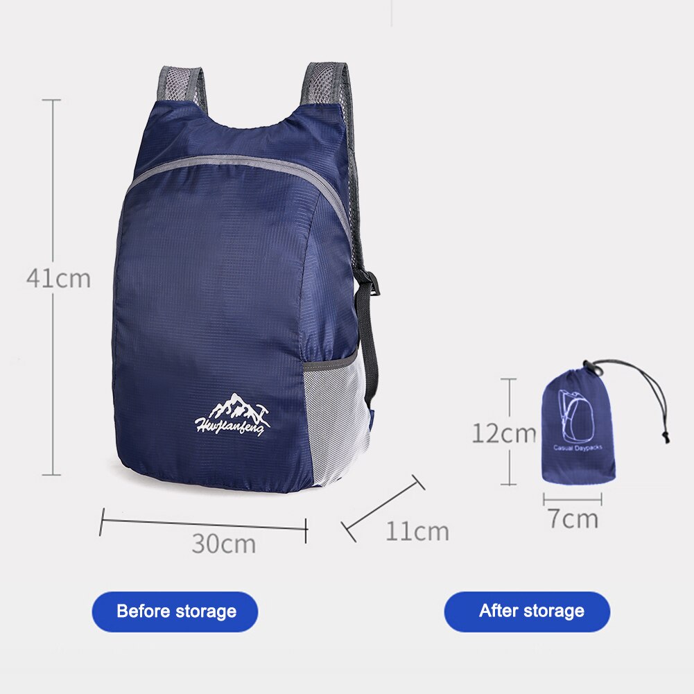 Lightweight Backpack Foldable Outdoor Travel Waterproof Daypack Sports Travel Camping Hiking Pack for Men Women Hiking Climbing: Dark Blue