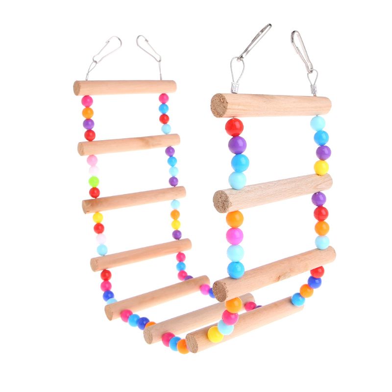 Pássaro brinquedos escadas de madeira balanço scratcher poleiro escalada escadas hamsters gaiola pássaro papagaio escada subir poleiro suporte brinquedos