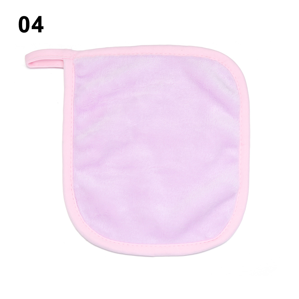 1PC Color Reusable Microfiber Facial Cloth Face Towel Makeup Remover Cleansing Glove Tool Beauty Face Care Pink Towel 3 Styles: 04