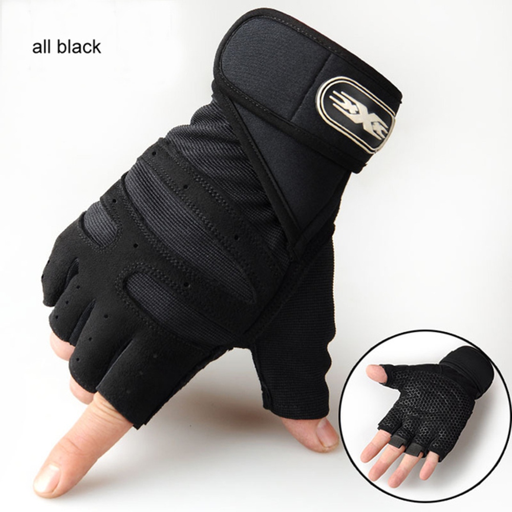 Trainingshandschuhe für Männer und Frauen, Gewichtheben, Halbfinger-Handschuh mit Handgelenkbandage für Fitnessstudio, Sport, Ausbildung, Fahrrad, Motorradfahrer: Licht Grau / XXL