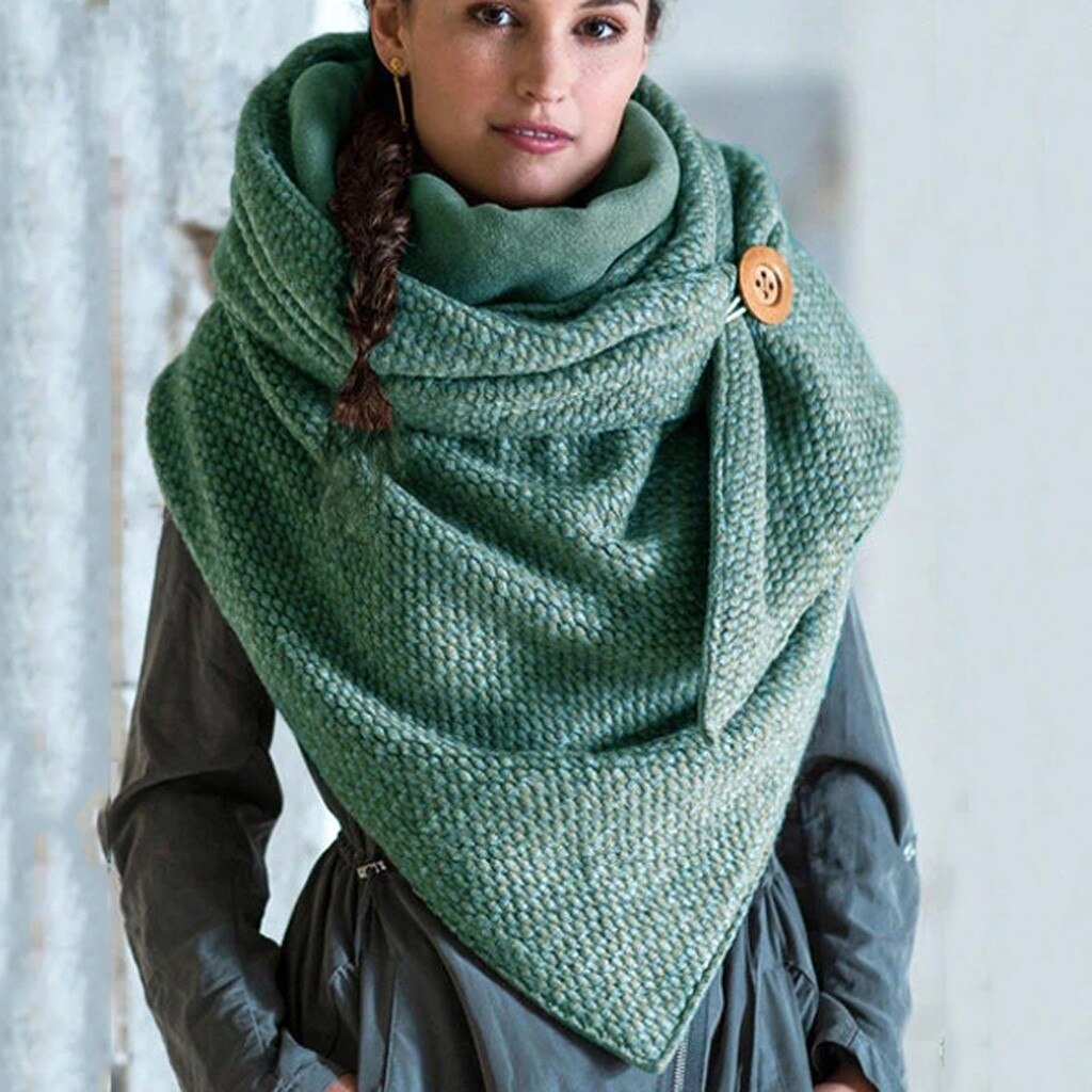Bufanda Triangular De Punto Para Mujer Y Niña, Multicolor, Cálida Y Suave, Ideal Para Otoño E Invierno
