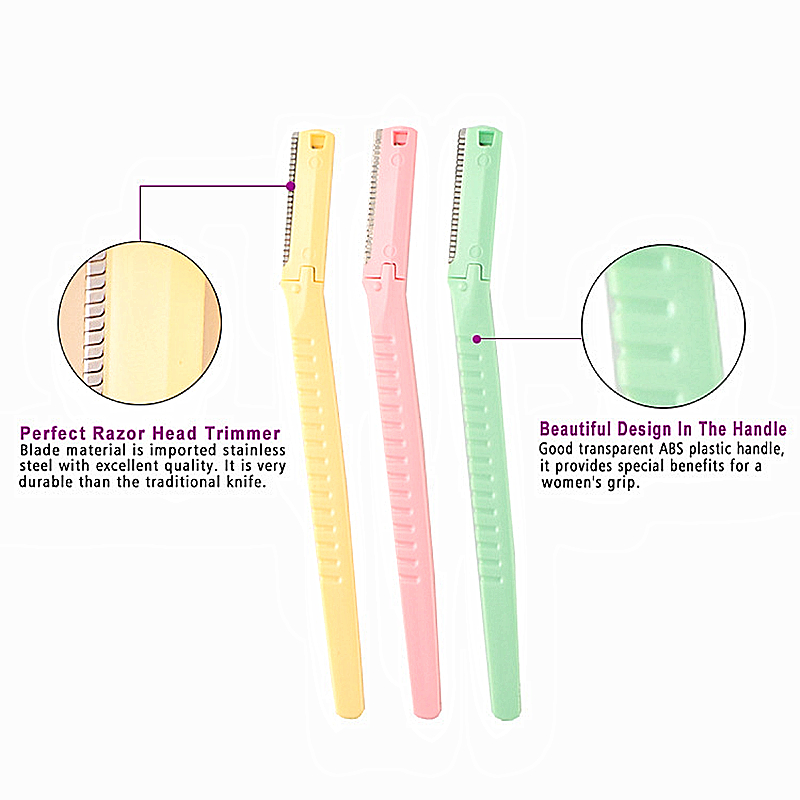 3Pcs Women Razors Makeup Facial Eyebrow Lip Women's Razor Hair Remover Sharp Stainless Steel Cutting Knife Safety Razor