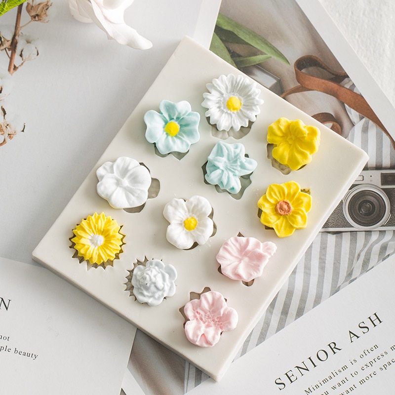 Sugarcraft pasta stempel bryllup smuk præget dejlig blomst silikone fondant kage dekorationsværktøj chokolade gumpaste form