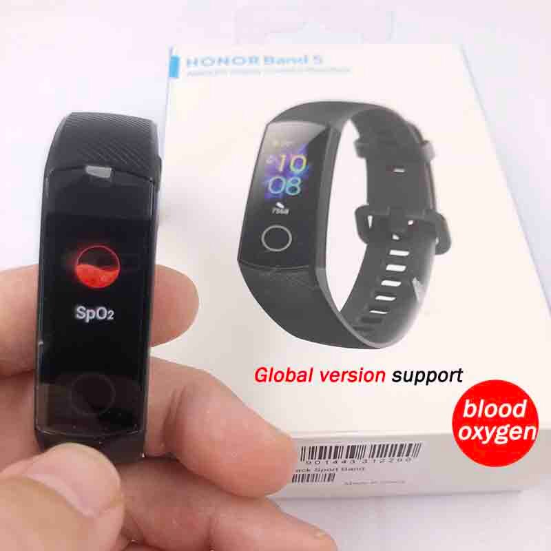 Honor band 5 wereldwijde versie smartband amoled hartslag fitness slaap zwemmen sport bloedzuurstofmeter