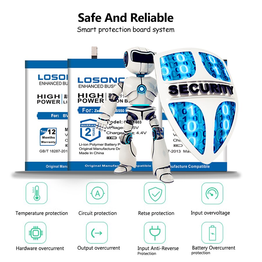 LOSONCOER 3700mAh BL-T23 Battery For LG X Cam X-Cam K580 F690 K580DS K580Y Battery+Quick tools +stickers