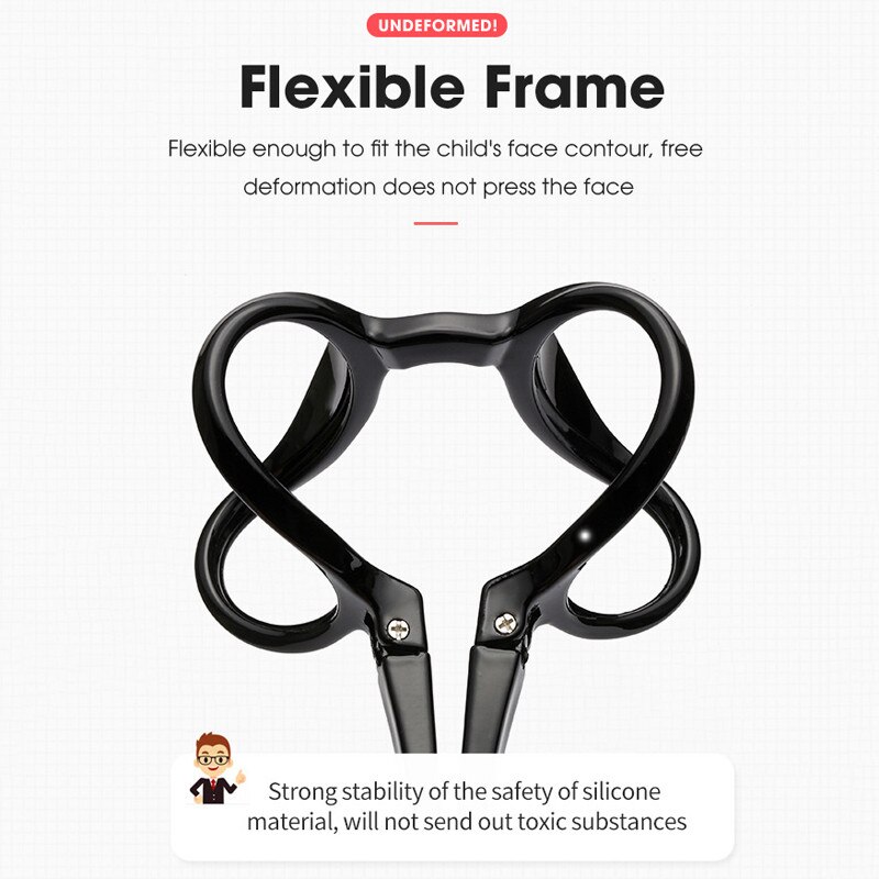 Seemfly-Gafas de silicona para niños, lentes ópticas de protección de armazón con marco redondo pequeño Retro, ultralivianas TR90