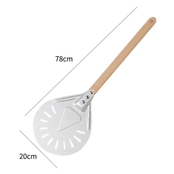 8/9/10 Inch Round Perforated Turning Pizza Peel Non-slip Wooden Handle Baking Bread Shovel Paddle Tools Outdoor Oven Accessories: 8 inch 60cm