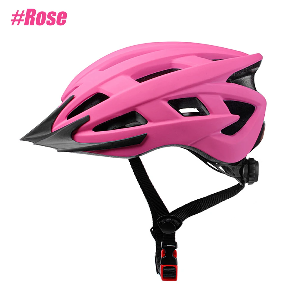 Bike Helmet for Adult Men Women with Suggested Fit 58-62cm, Lightweight with Adjustable Side and Chin Strap, Bike Accessories: Pink