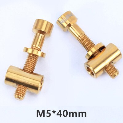2 stücke M5x30/40mm Sitz Post Schrauben Titan Legierung Thomson Sattelstütze Befestigung Bolzen Ti Fahrrad Schrauben Bike Teile schwarz Gold Regenbogen: M5x40mm Gold