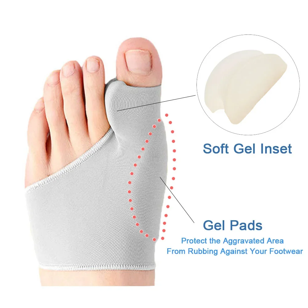 2Pcs Toe Separator Füße Knochen Daumen Teller Hallux Valgus Bunion Corrector Orthesen Korrektur Pediküre Socke Haarglätter Werkzeuge