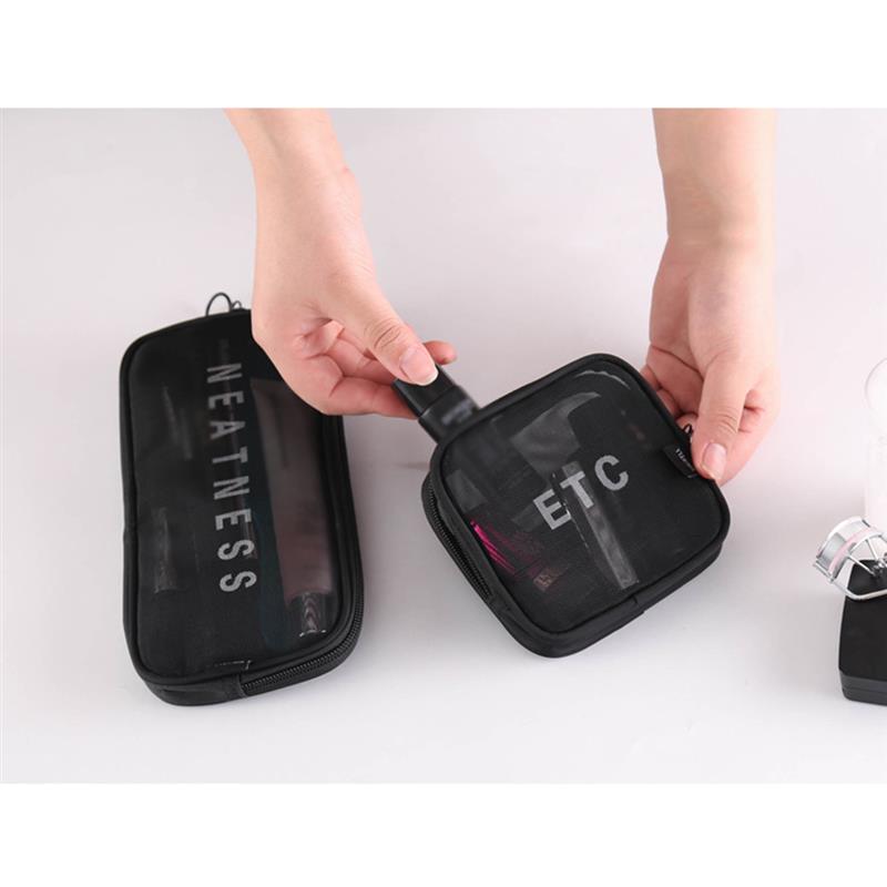 Bolsa con malla para cosméticos de maquillaje bolsa Portátil Bolsa de aseo de viaje organizador de almacenamiento de la bolsa, neceser, limpieza y belleza bolsa