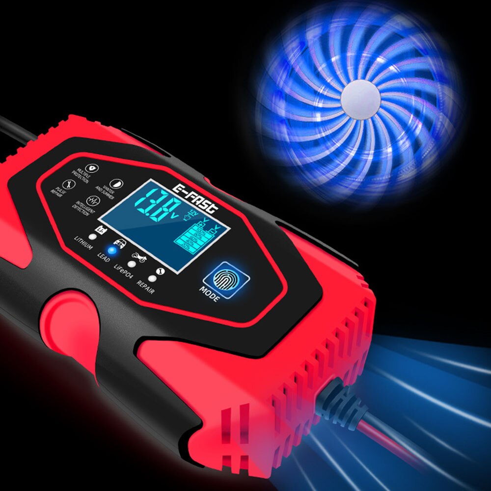 Touch Screen 12v Digital LCD Display Car Battery Charger 24v Full Automatic Power Puls Repair Chargers Auto Battery Terminal