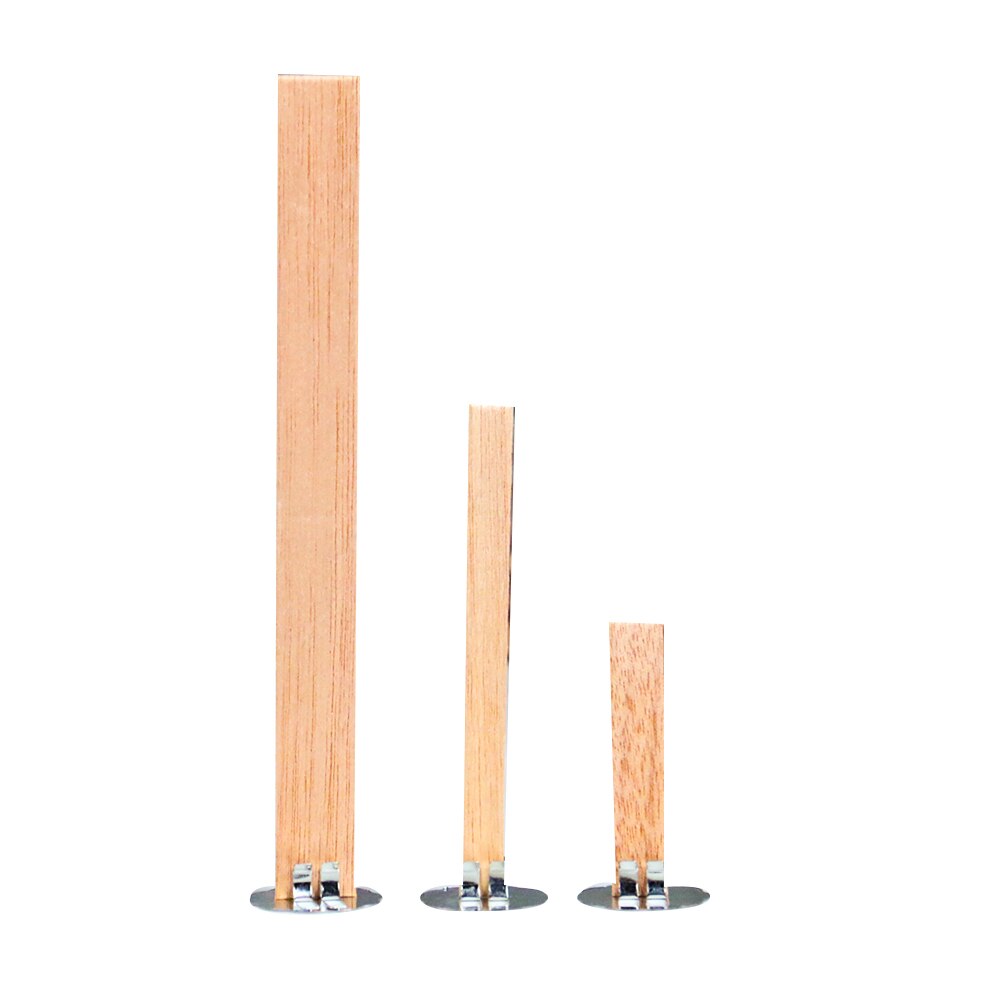 50 Uds. De mechas de madera para velas, 8mm, 10mm, 15mm, con pestaña de soporte, núcleo de mecha, suministros de fabricación de velas, accesorios de cera de Parffin