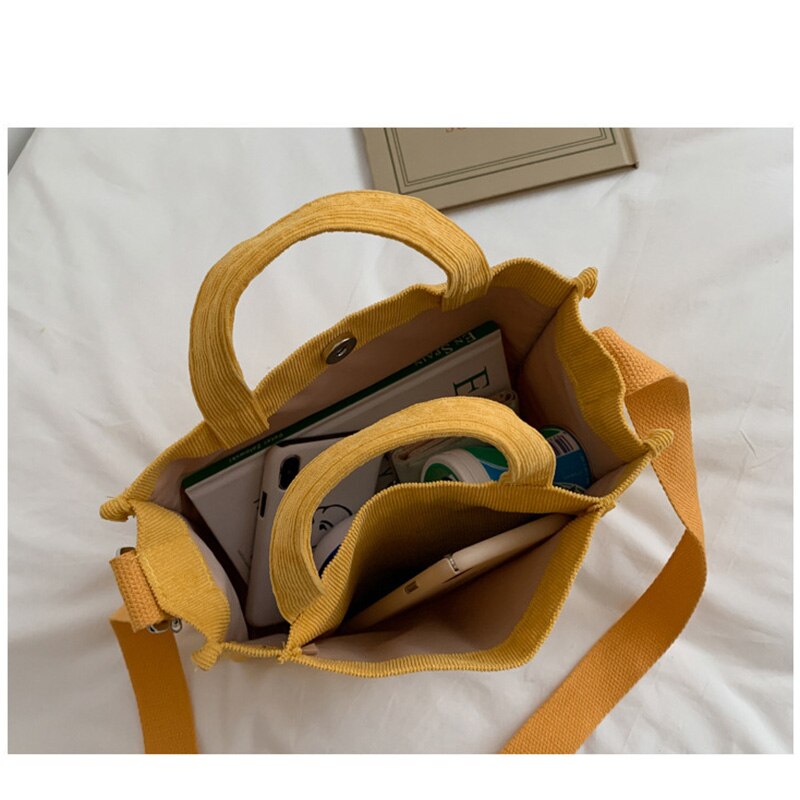 Fløjlsbukser til kvinder #39 ;s taske lærred skulder crossbody tasker til kvinder koreanske kvindelige håndtasker mulepose med kort håndtag sæk en hoved