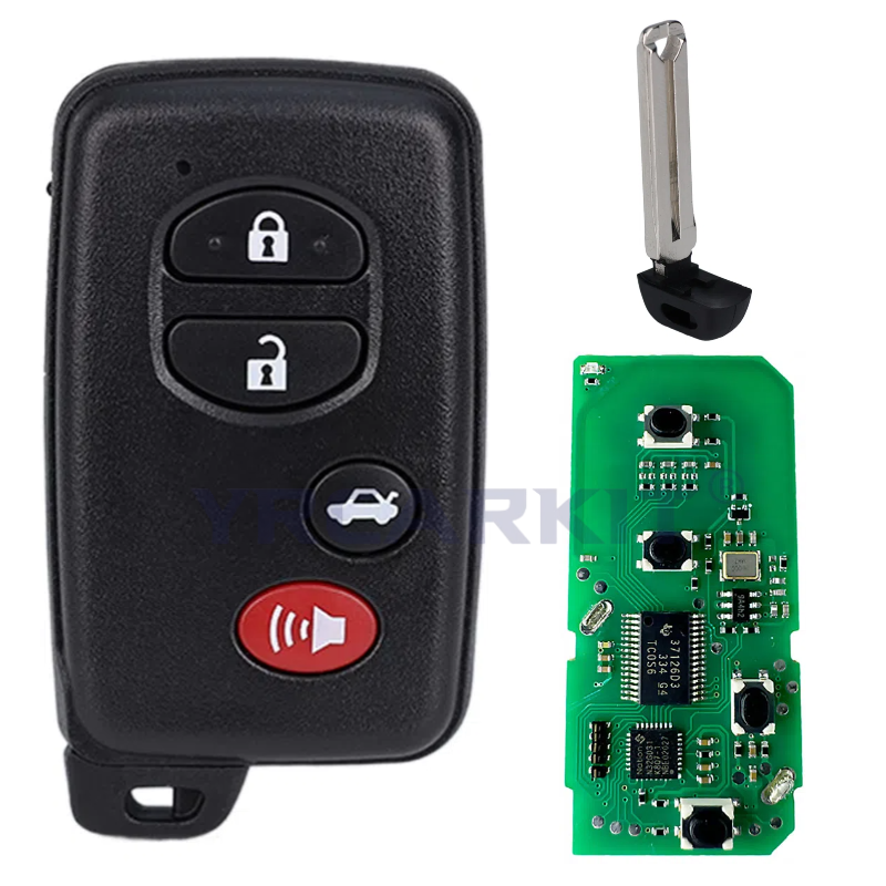 Llave remota inteligente para coche, para Toyota Land Cruiser Prado Camry Crown Aurion LC200 A433 F433, llave inteligente para coche, Chip 4D, 433Mhz: Rosa / 5 Botones