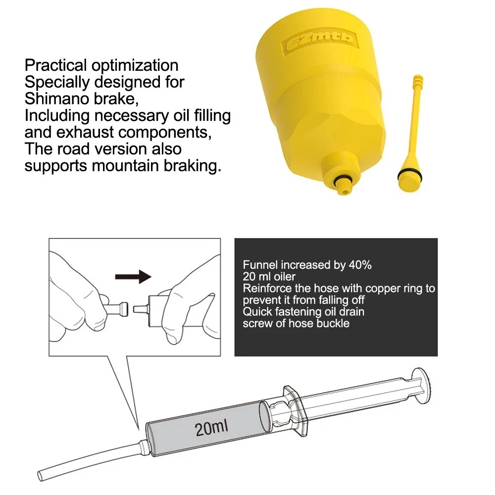 60ML Fiets Rem Olie Ontluchting Kit Gereedschap Voor SHIMANO, TEKTRO, avid, Serie MTB Racefiets Rem Reparatie Tool