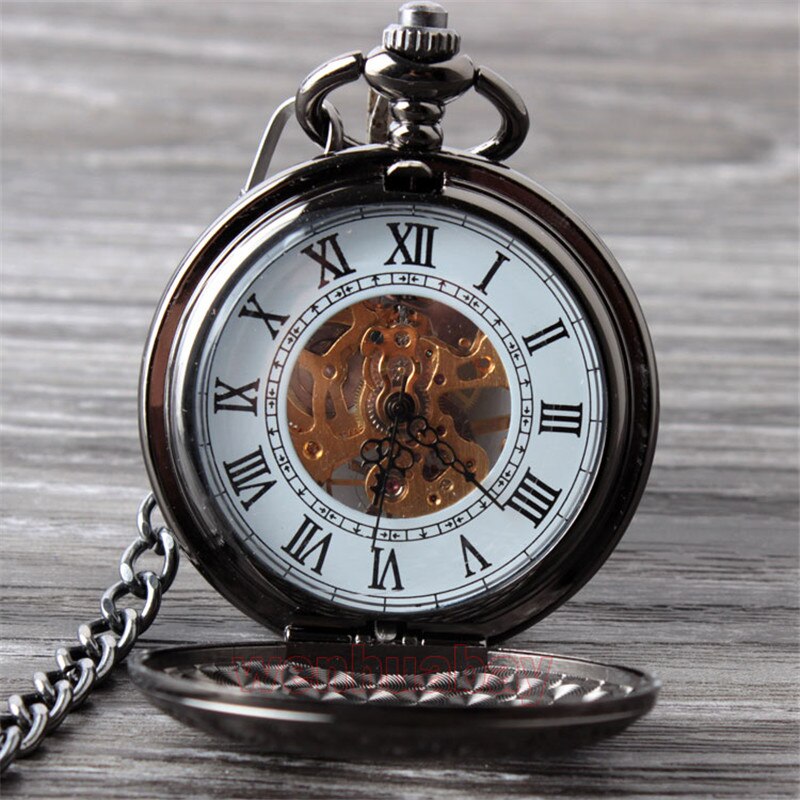 Vintage Hand Winding Cool Stijlvolle Fob Pocket Horloge Vrouwen Ketting Hanger Bloem Mechanische Mannen Verpleegster Klok Geschenken