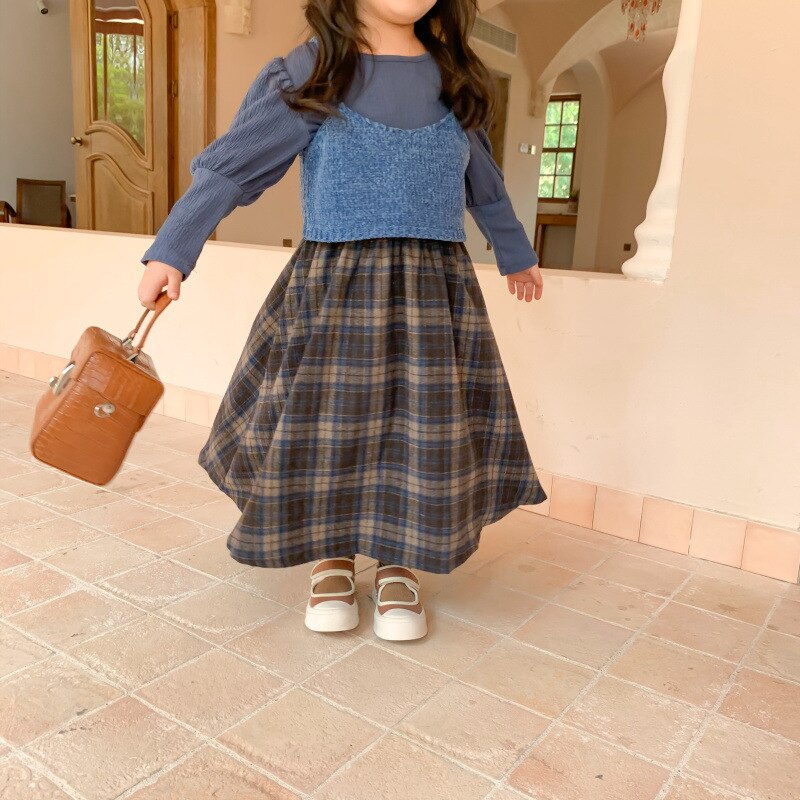 Feathery-Fit Soft Girls Pleated Skirts