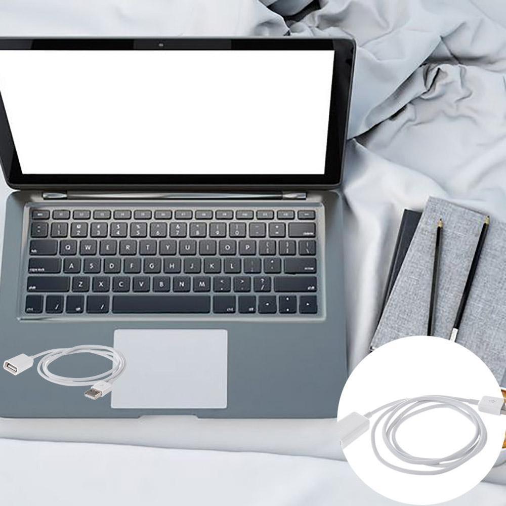 White PVC Metal USB 2.0 Male to Female Extension Adapter 3Ft 1m Cord Cable K9N4