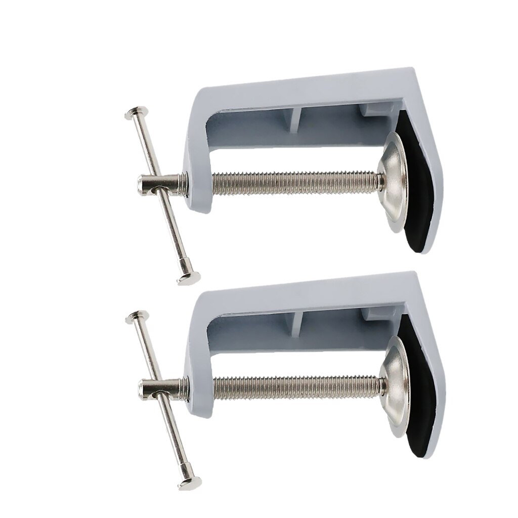 2 Pieces Stainless Steel Adjustable Arm Clamp Table Lamp Clip Swivel Lock 90mm Height