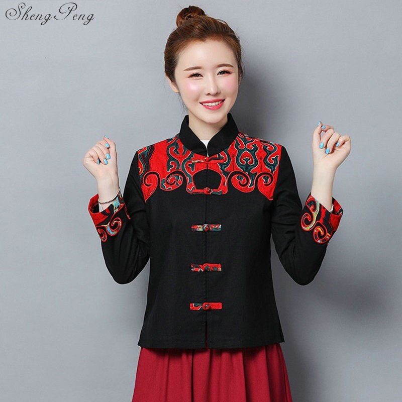 Traditional chinese clothing for women cheongsam top mandarin collar womens tops and blouses oriental China clothing V1738