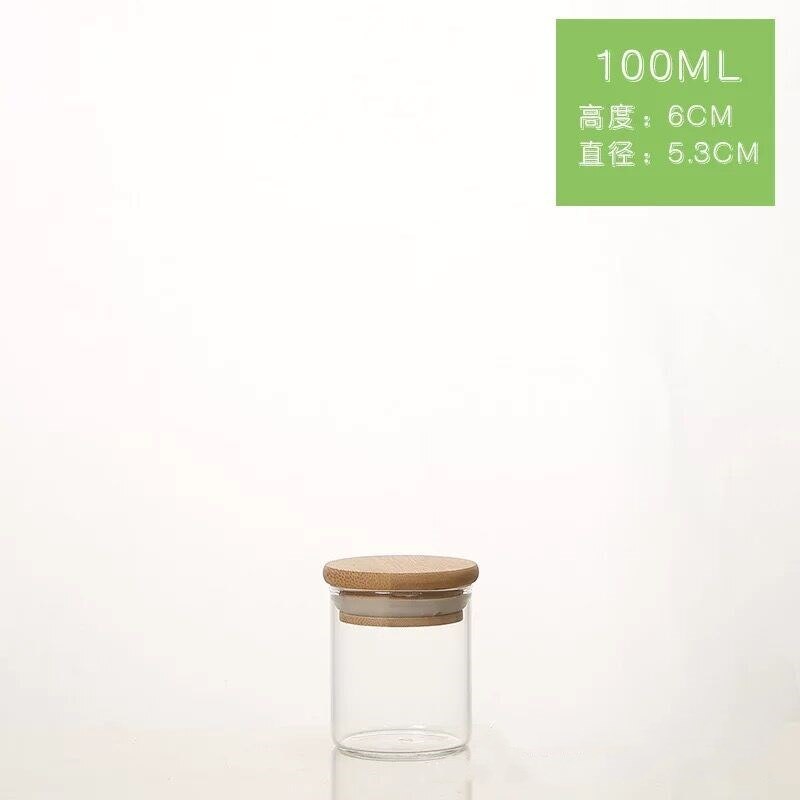 2 stücke Holz Deckel Glas Luftdichten Kanister Küche Lagerung Flaschen Gläser Lebensmittel Container Körner Tee Kaffee Bohnen Körner Candy Gläser: 53x60mm Bamboo cap