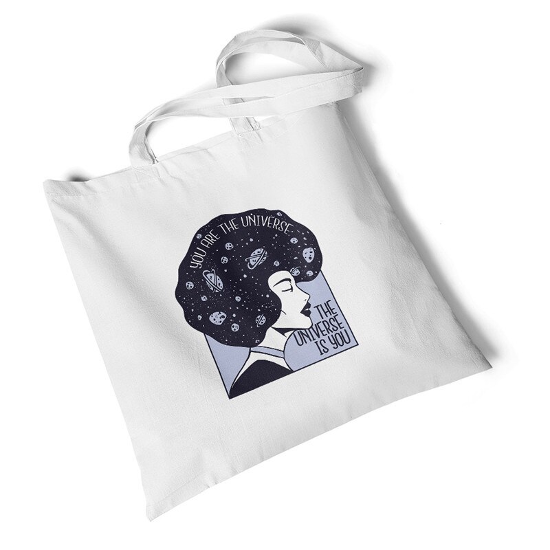Karakter anime pige print kvinder lærred taske stor opbevaring rejsetaske håndtaske foldbar opbevaring indkøbstaske skuldertaske: Univers pige