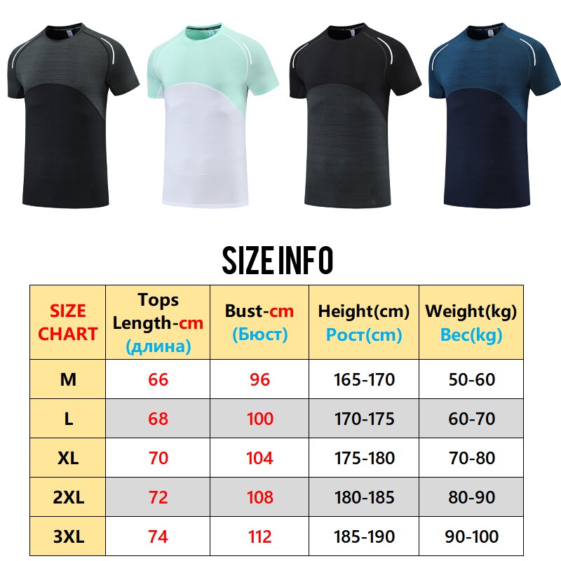 Running men jogging camisa de secagem rápida esportes casuais ao ar livre respirável manga curta impressão retalhos reflexivo ginásio tênis tshirts