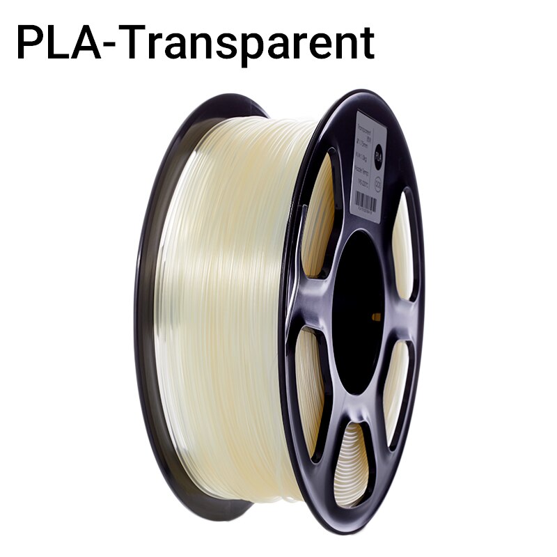 TOPZEAL Transparent Clear PLA Plastic for 3D Printer 1.75mm 1KG Spool PLA Filament 3D Printing Material, PLA Transparent Series: Transparent