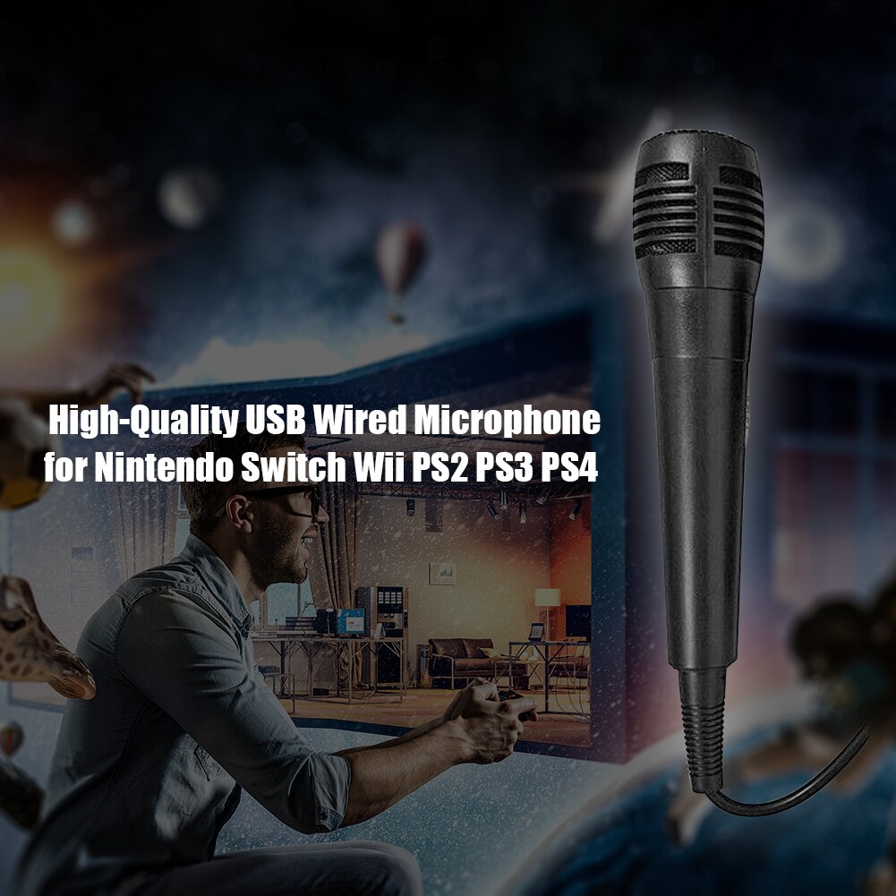 USB Karaoke Microphone for Nintendo Switch Wii Wii U PS4 PS3 Xbox One PC