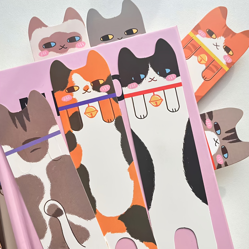 30 Uds. Marcapáginas de gato de dibujos animados para estudiantes, libros de lectura, páginas de libros, etiquetado, tarjetas de papel, libros, suministros de oficina, marcapáginas decorativo DIY