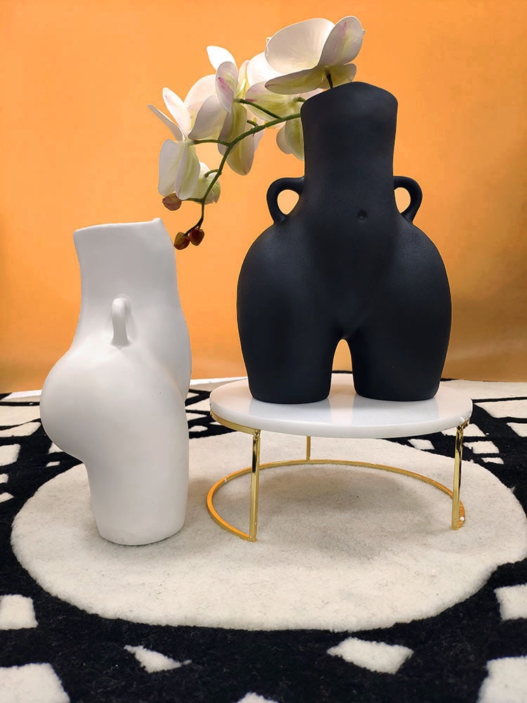 Kreativitet menneskelig vase harpiks numse kunsthåndværk møbler håndlavet moderne boligindretning blomsterarrangement blomstervaser