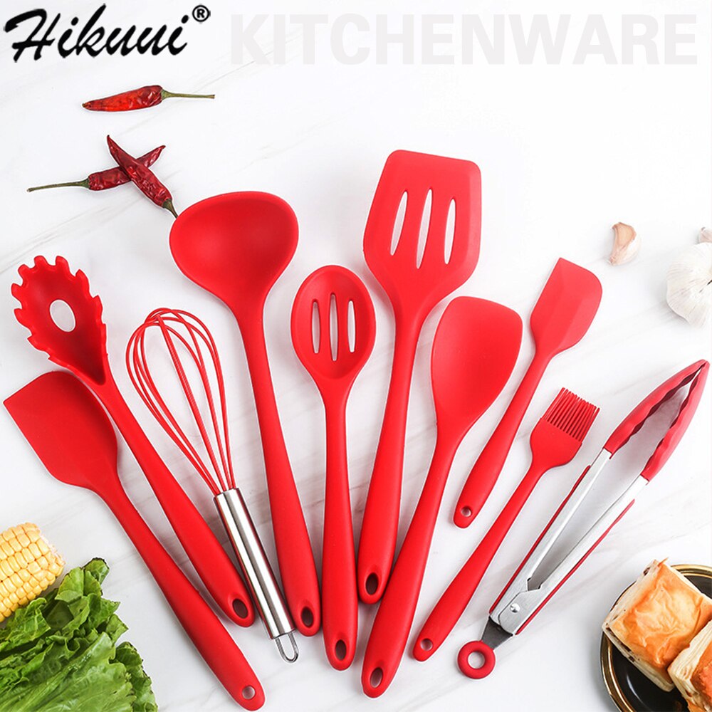 5/10 Pcs/Set Kitchen Cooking Utensil Set Heat Resistant Cooking Tools Non-Stick Nylon Spoon Spatula Baking Kits Accessories