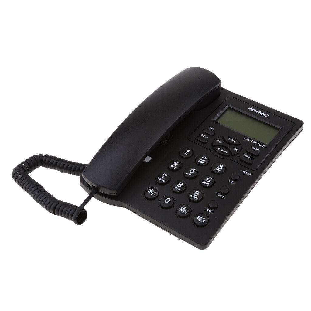 Landline Corded Phone, Big Button Desk Telephone for Home Office Business Black