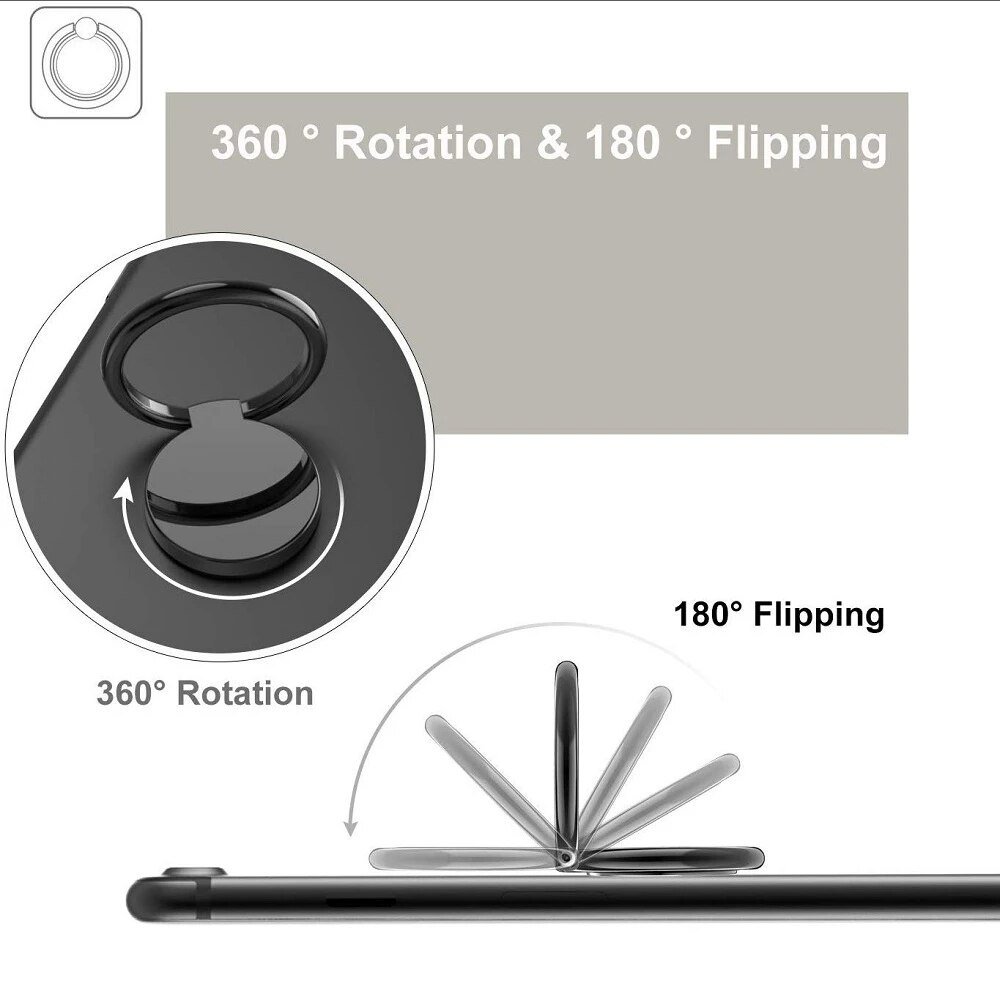 Supporto per telefono con anello per dito supporto da tavolo con rotazione a 360 gradi per supporto magnetico per telefono per auto supporto universale per anello per cellulare in metallo