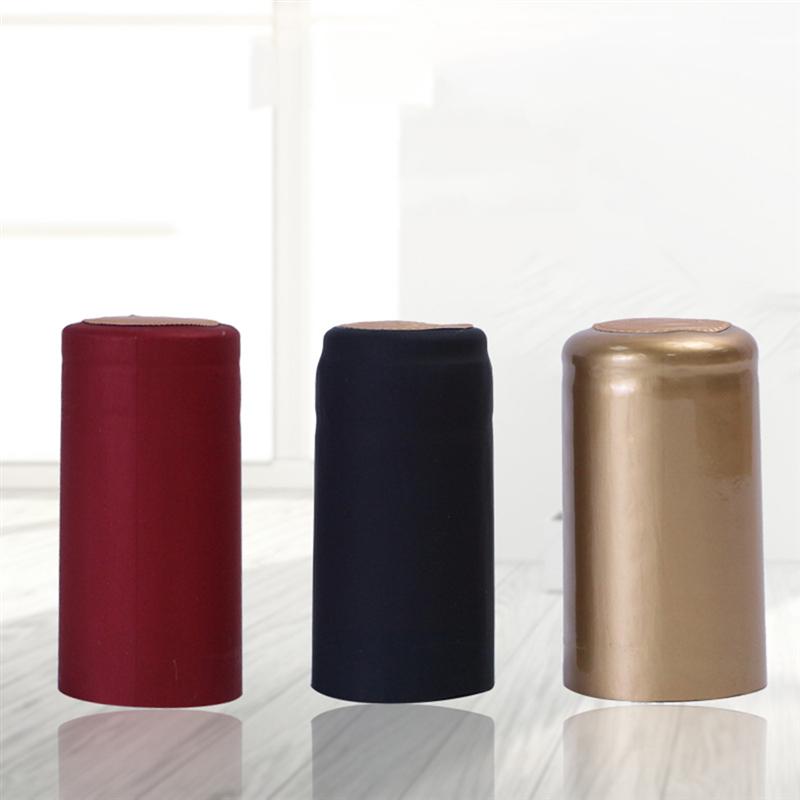 100 Uds. Cápsulas termorretráctiles para botellas de vino, tapón de plástico termorretráctil para vino tinto, accesorio para vino con película termoretráctil