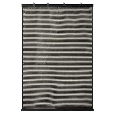 Summer Sunshade Sunscreen Vertical Curtains Roll Simple Paste Wall-mounted Hollow Breathable Shade Curtain Cn(origin) PVC: gray L