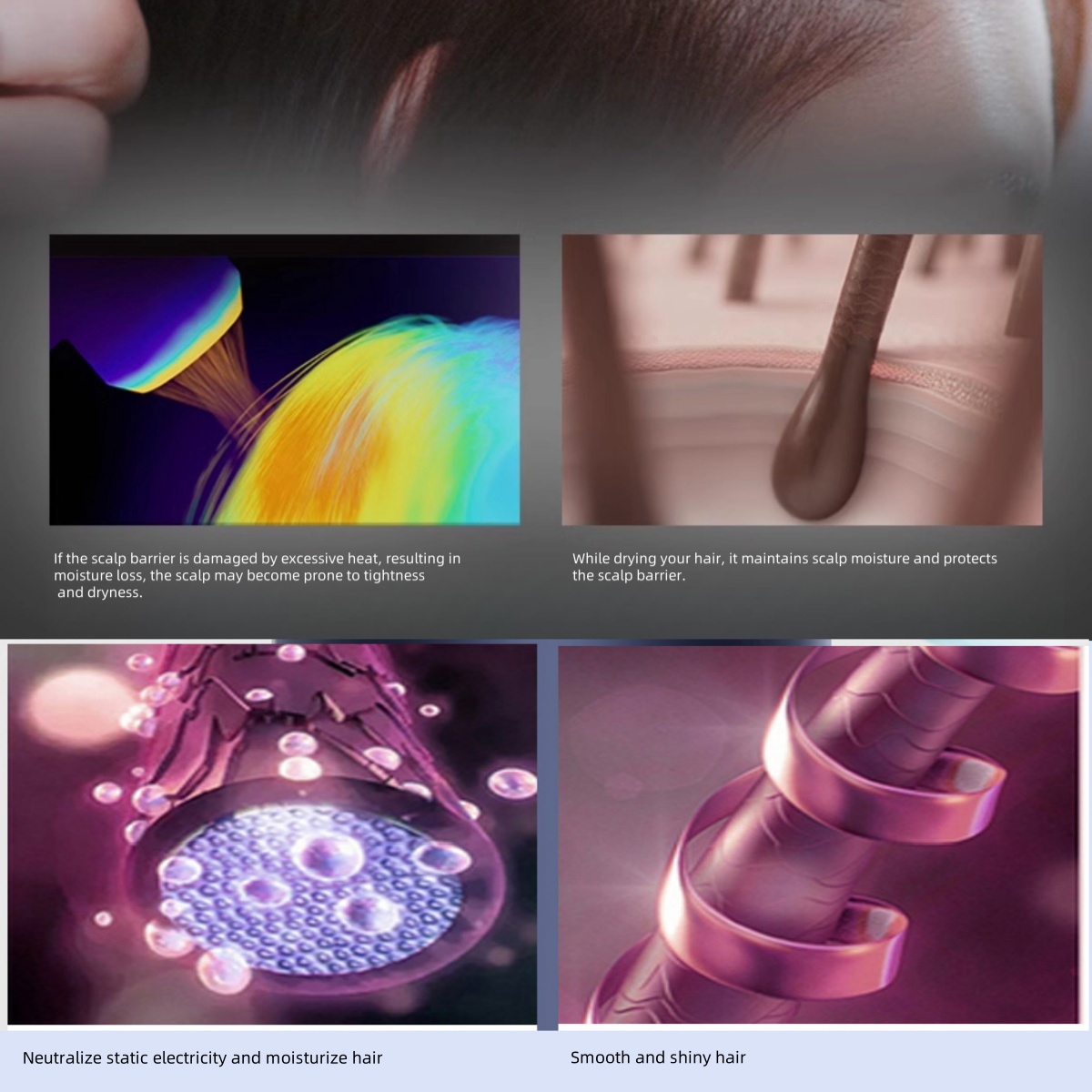 High-speed Hair Dryer High-power Multifunctional Hair Dryer Negative Ion Hair Care Styling Leafless Hair Dryer