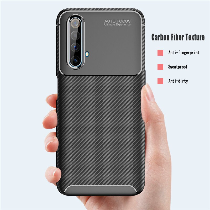 Carbon Fiber Case For Realme X3 SuperZoom Case Full Protection Soft Silicone Back Cover For Realme X3 SuperZoom Frosted Case