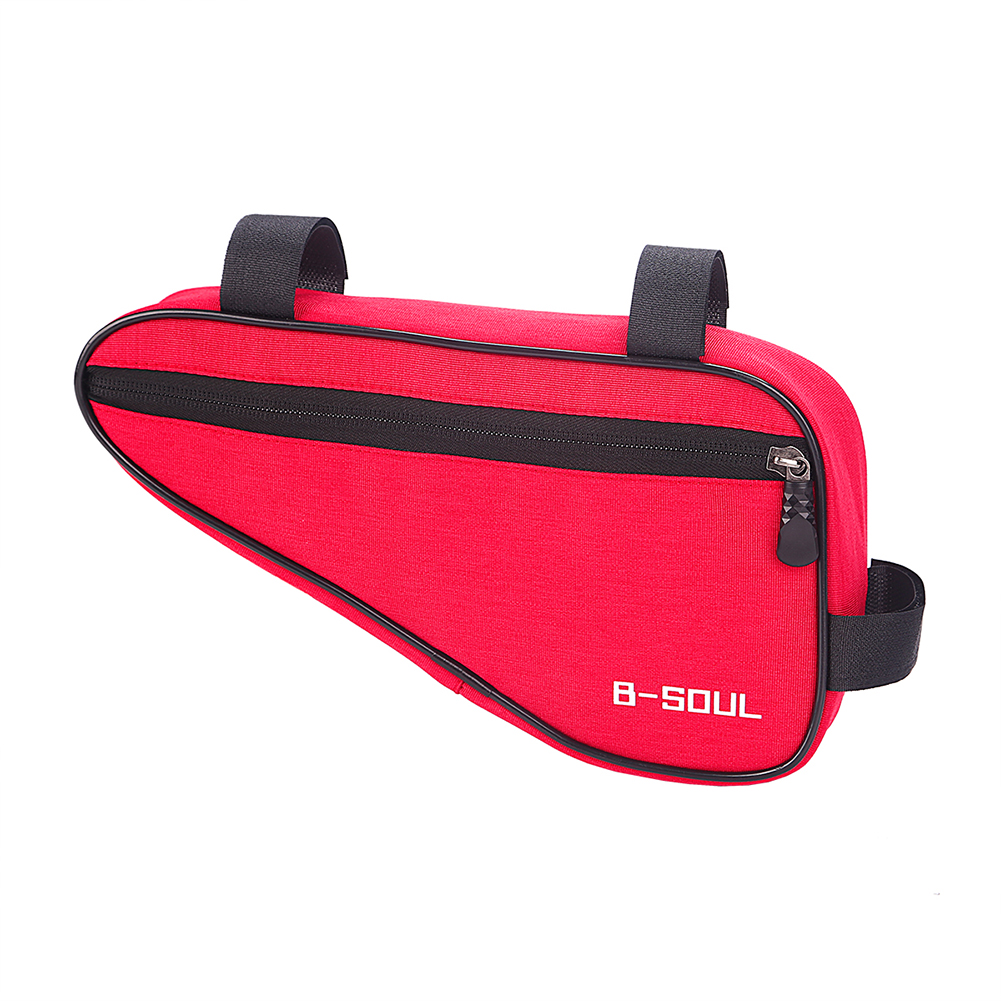 Bolsa triangular para bicicleta de montaña, paquete de cuadro para bicicleta de carretera, bolsa para estante de ciclismo, accesorios para bicicleta de montaña, bolsa para alforja de tubo superior: Rojo