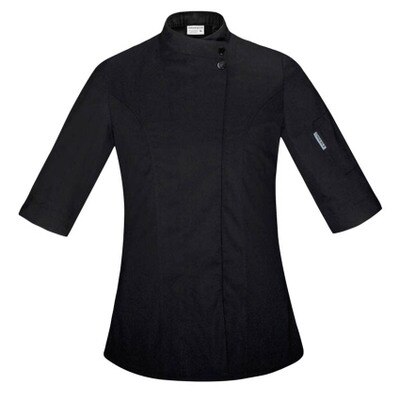 food chef kitchen jacket white Hotel Uniform summer restaurant Waiter Workwear Clothing women's kitchen jacket: black / XXL