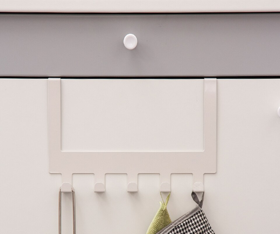 Keukenkastrek, deurhaak voor handdoekhouder, organizerkast, 5 haken, opberghanger voor diversen, houder voor stoffen tassen