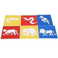 6 Stks/set Kinderen Schilderen Sjabloon Dinosaurus Pasen Kerst Dier Patroon Stencils Pak Kids Opstellen Stencil: Animal