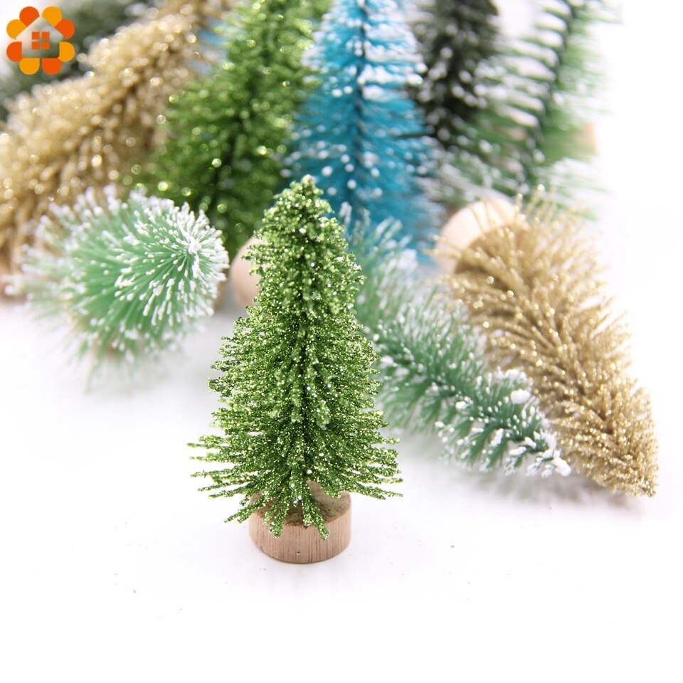 10 stks/partij 6 CM Kerst Bomen Kleine Pine Bomen Mini Bomen Geplaatst In De Desktop Thuis Kerst Decoratie Kinderen levert