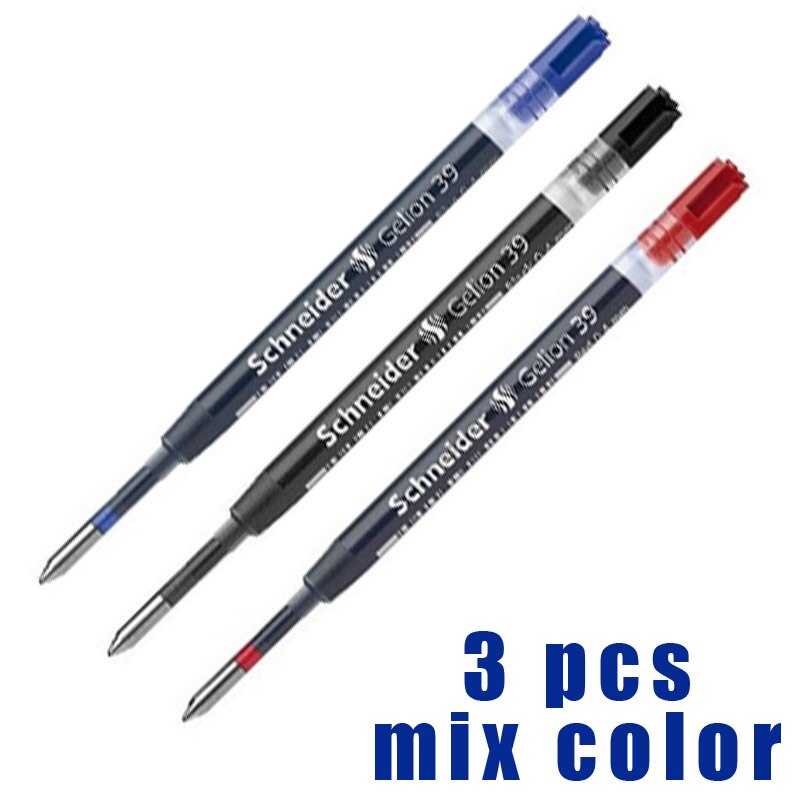 Japan's original Muji aluminum short pocket fountain pen gel pen ink: mix 3 colors refill