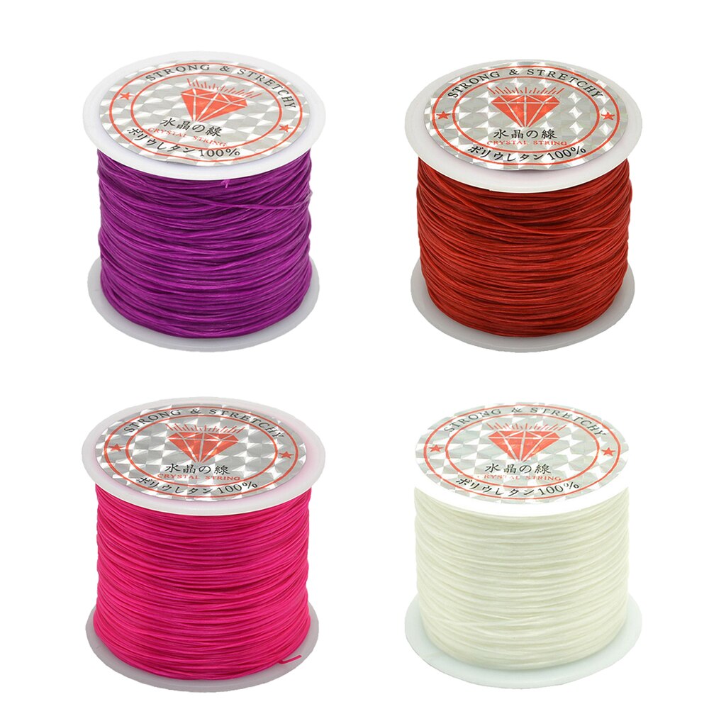 0.5mm stretch polyester tråder perlesnor 50m per rull for armbånd halskjede smykker lagerutstyr