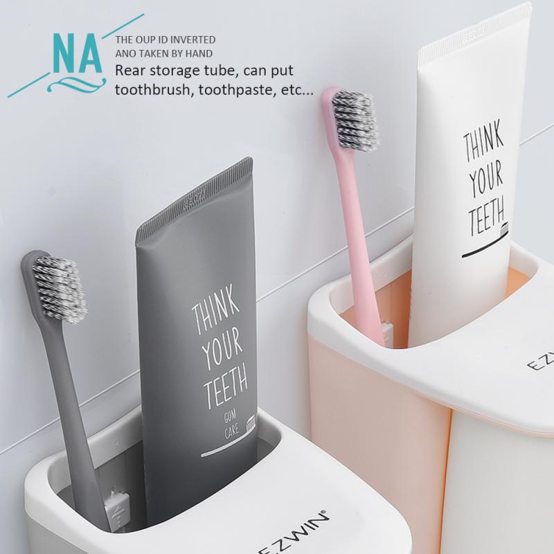 Magnetic Attraction Toothbrush Holder Couple Toothpaste Shaver Shelf Cup Storage Rack Bathroom Washroom Accessories Set Wall