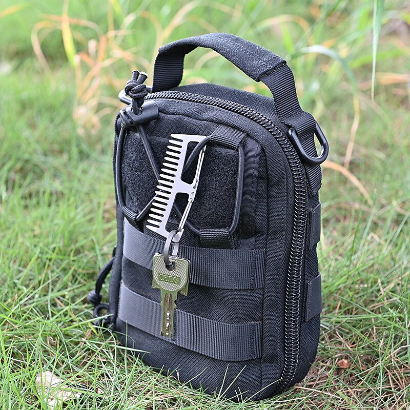 Czysty tytan grzebień brelok antystatyczny lekki karabinek na wolnym powietrzu podróż grzebień ze stopu tytanu przenośna wisząca klamra