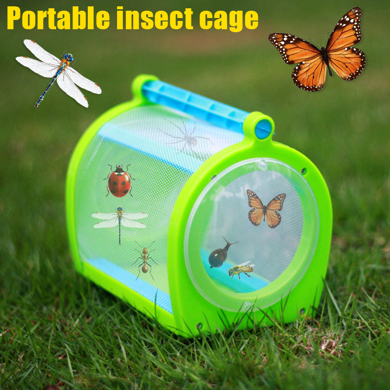 Cage à insectes Portable 1 pièce | Filet d'observation, maison pour libellule papillon Cricket, petit Animal de jardin, fournitures pour animaux domestiques