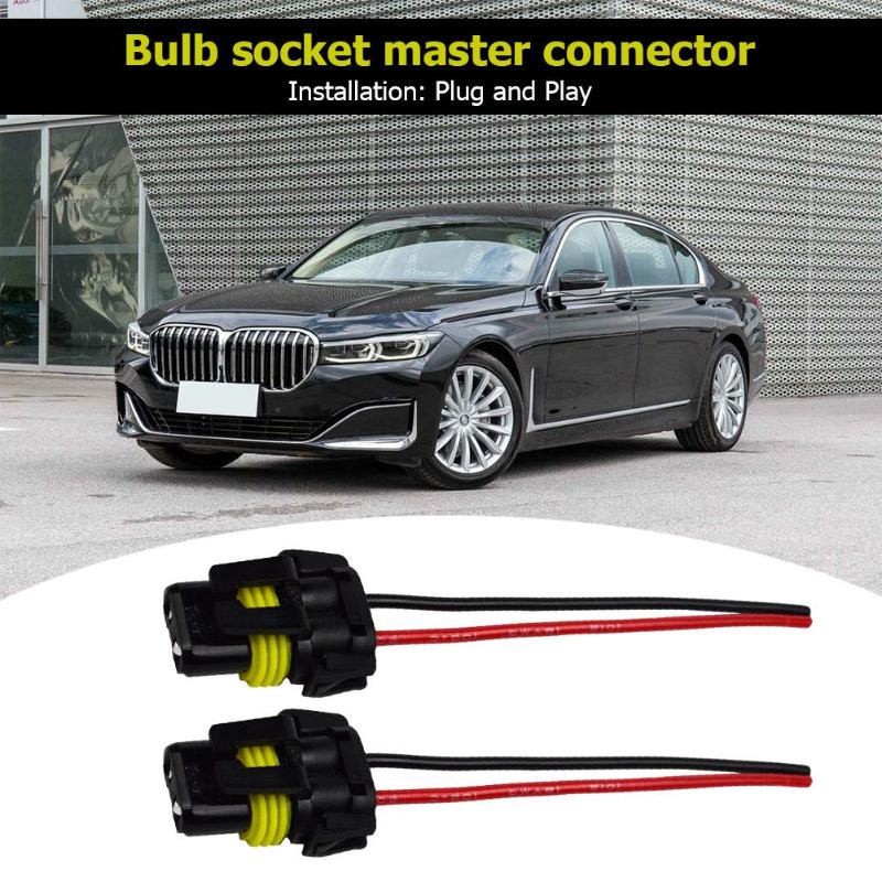 2x HB3 9006 HB4 Bulb Socket Female Adapter Connector for Headlight Fog Lamp Automotive Wire Adapter Socket Lamp Connector